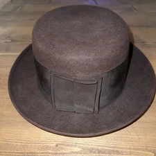 Vintage Dobbs Fifth Avenue Pork Pie Brown Felt Hat 55cm