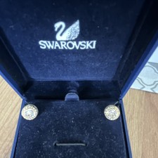 Swarovski Ohrstecker goldfarben Kristall rund...
