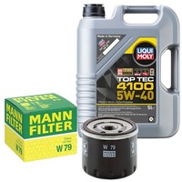 Inspektionspaket Mann-Filter Filtersatz Liqui Moly 5W-40 FüR Renault Dacia
