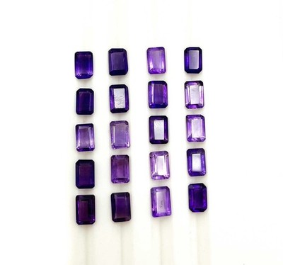 Natural Amethyst Octagon Cut Loose Gemstone Lot 129 Pcs 4*6 MM 70 CT