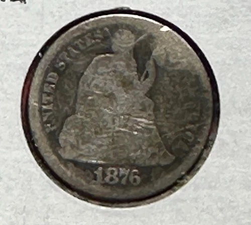 1876CC US Seated LIBERTY SILVER Dime! "Carson City" High in Demand! Good Details