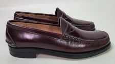 Vtg Johnston Murphy Aristocrat Mens Codovan Burgundy Leather Loafers USA 10 N?