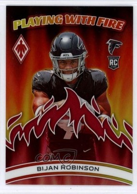 2023 Panini Phoenix Playing with Fire Red /199 Bijan Robinson Rookie RC 00br