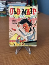 Vintage 1950s Old Maid Circus Card Game Ed U Cards USA Complete 35 Cards