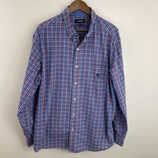 Chaps Easy Care Shirt Mens 2XL XXL Multicolor Check Long Sleeve Button Down