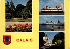 Calais France view vintage postcard c262