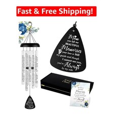 Sympathy Wind Chimes - Deep Tone Aluminum Memorial Gift for Loss of Mother, 32"
