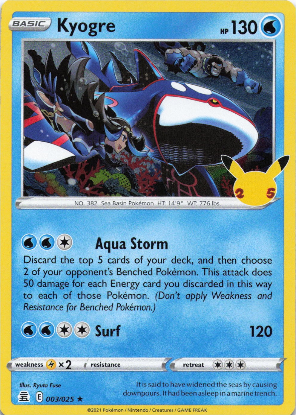 Pokemon - Kyogre #003/025 - Celebrations Holo