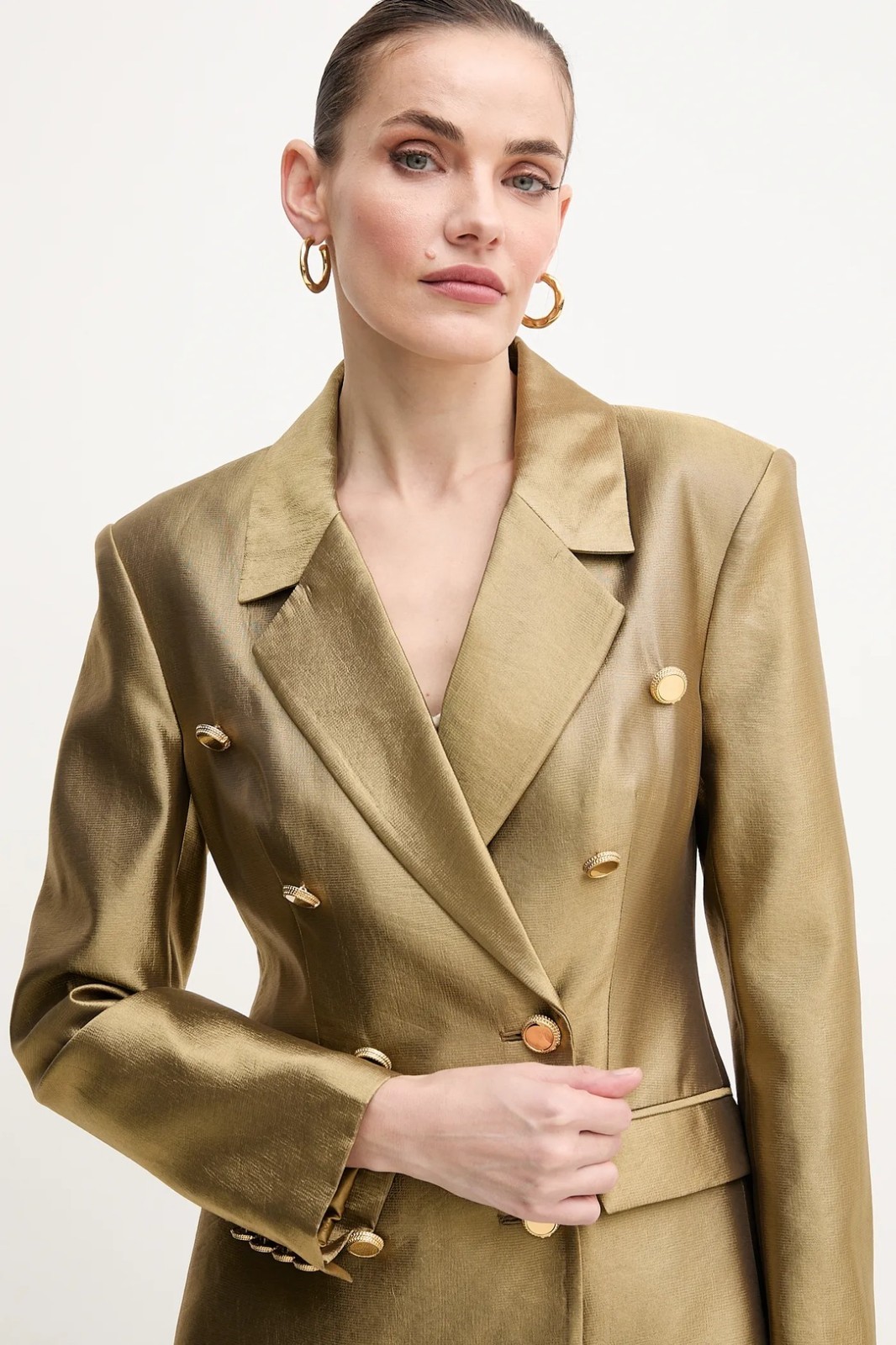 Marciano by Guess Womens Milla Jacket Size 10 Antique Gold Double Breasted NWT - second product detail image