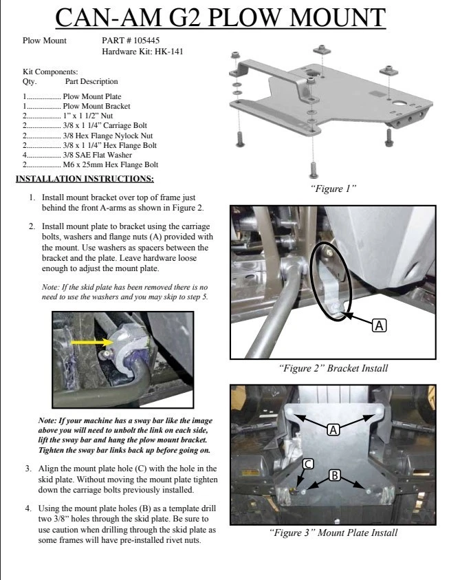 Placa de montaje quitanieves KFI Can-Am Outlander 800 2012-2015 Max 105445 Foto 3 de 4