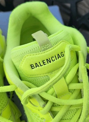 New Balenciaga Mens Destroyed Track 3 Neon Yellow Sneakers