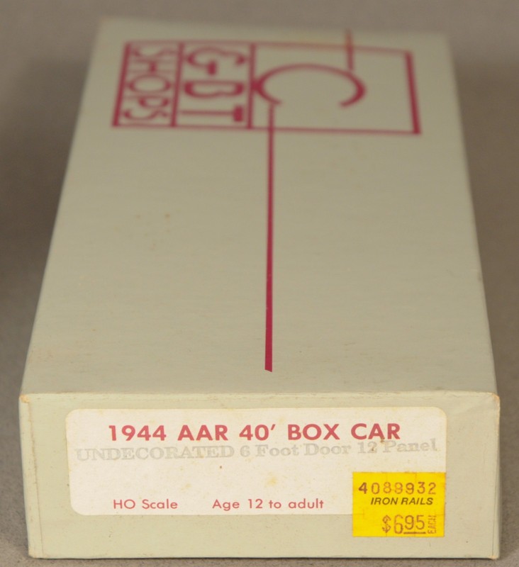 C&BT  AAR Undec. 40' 1944 Steel Boxcar HO kit - 12 panel w/6' doors 4/4 ends
