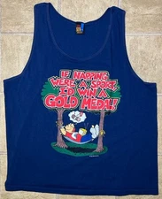 Vtg Sun Sportswear If Napping Were A Sport Id Win A Gold Medal Mens XL Tank Top
