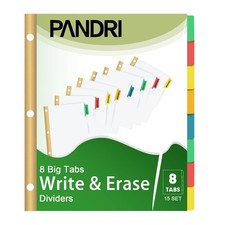 Binder Divider, 120 Pack Binder Index White Dividers with 8 Tabs, Letter Size...