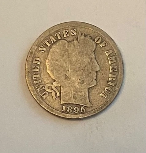 1895 Barber Dime Vg low mintage 690,000 tough date nice