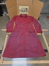 Vintage Basic Law Corduroy Trench Coat Red Bl...