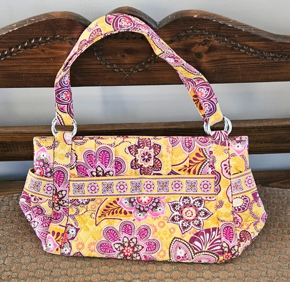 Женская Vera Bradley на ходу через плечо сумка Бали золотой сумочки желтый розовый - Изображение 2 из 4