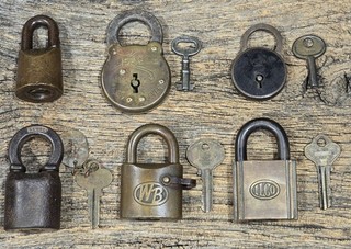 Antique Vintage Padlock Lot Felter's Patent Wilson Bohannon Segal Eagle ...