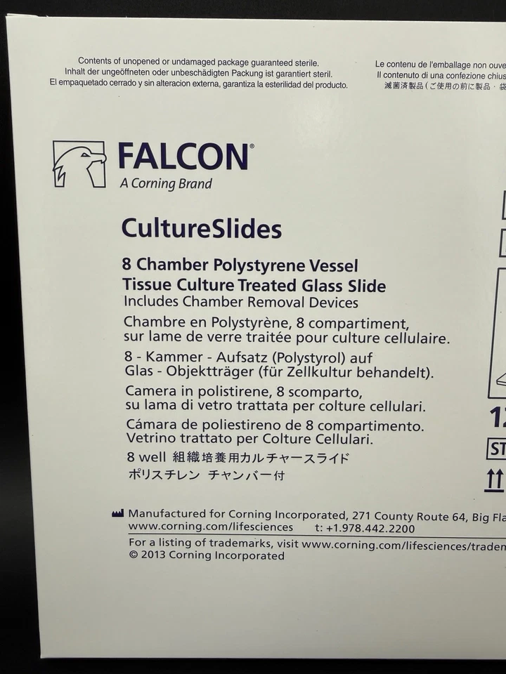 Falcon 354108 CultureSlides 8 Chamber Tissue Culture Glass 12 Trays Clean Lab - Image 3 of 4
