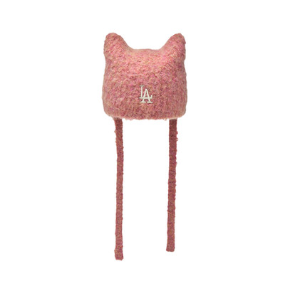 MLB KOREA Meow Earflap Beanie Los Angeles Dodgers, Pink