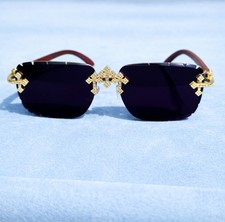 GRA Moissanite Black Cross Designer UV400 Glasses