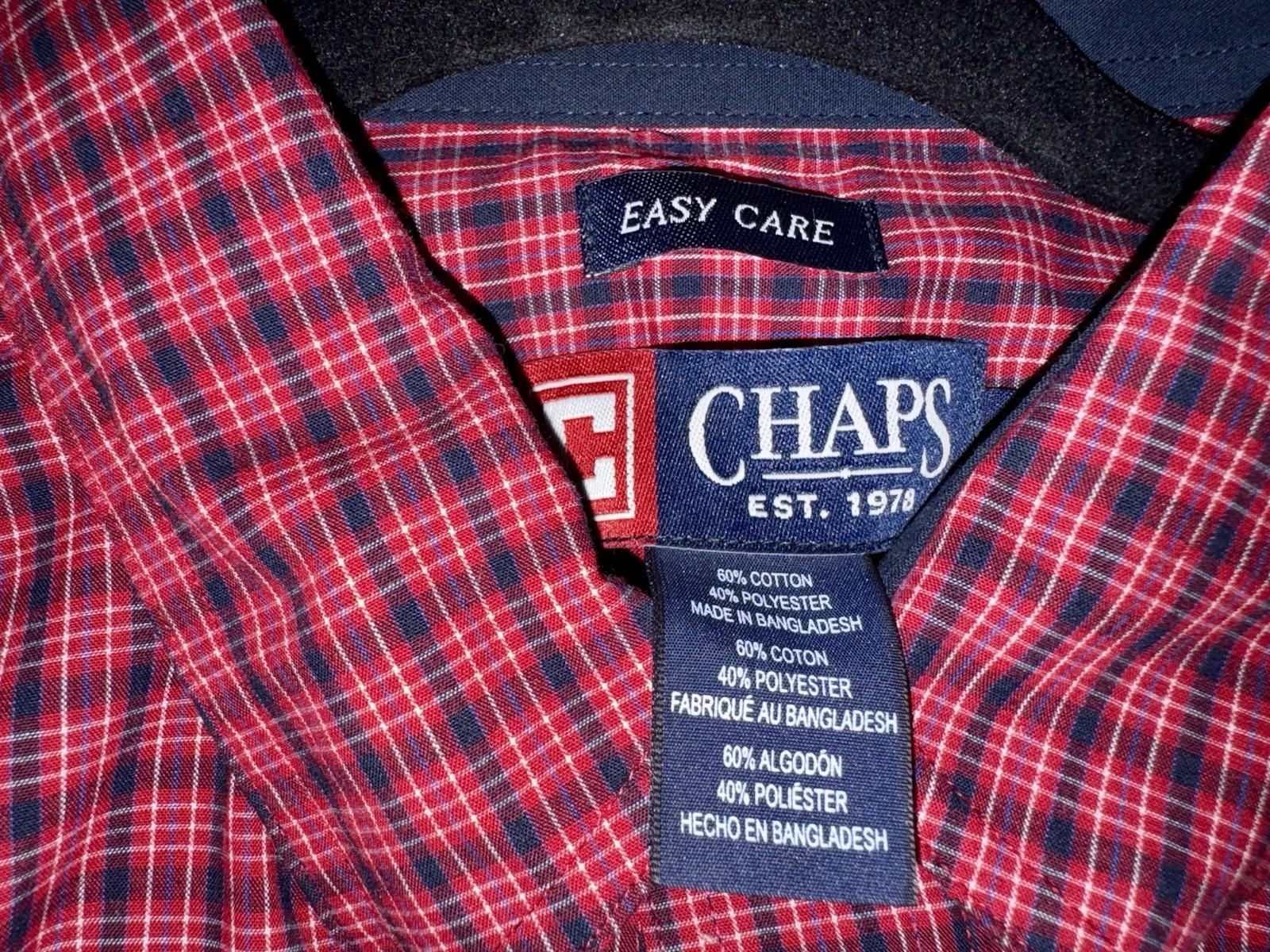 Chaps Men's Red Plaid Button-Down Shirt New with Tags  Size Medium image 3