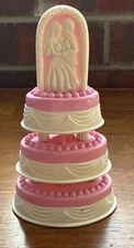 Barbie Wedding Cake Arco Mattel 1989 Vintage Plastic White Pink Free Shipping