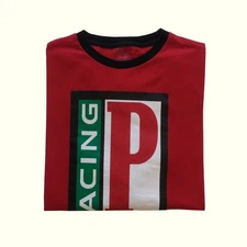 RALPH LAUREN POLO RACING SPORT VTG Y2K RETRO GRAPHIC RED T SHIRT MENs SZ S