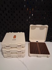 4 Pack 9MM 100 Round Ammo Storage Cases &ndash; Durable Hinges, Bone White