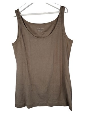 Marc Cain Sports Damen Top Tanktop Gr. L/42 Beige Baumwolle Basic