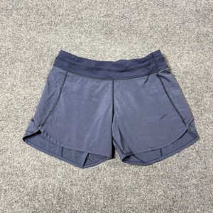 Ivivva Shorts Girls 14 Blue Lined Running Elastic Waist Drawstring Zip Pocket