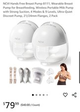NCVI Hands Free Breast Pump 8111, Wearable Breastfeeding pump