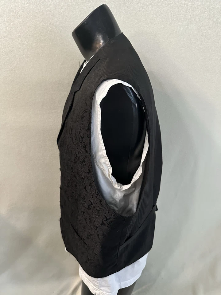 Chaleco Scully Para Hombre XL Negro Paisley Chaleco Western Gambler Cuello Muesca Foto 2 de 4