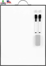 Small Magnetic Whiteboard 16"x12" Portable Dry Erase Board with Handle, Black