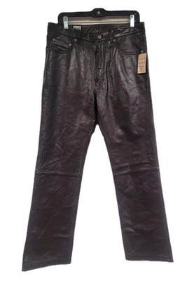 NWT WILSONS LEATHER PANTS VINTAGE MENS PELLE STUDIO BROWN SZ 34X30 FREE US SHIP