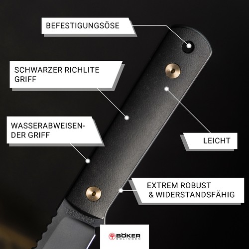 BÖKER® BFF Packlite Allblack Stargaze EDC-Messer 42a Full-Tang Magnacut - 120751 - Bild 4 von 17