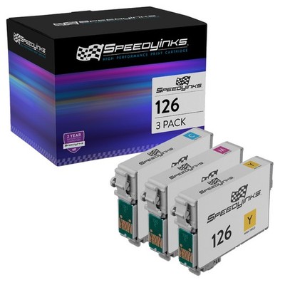 Replacement Ink Cartridge Set of 3 Colors for Epson 126 Multipack (C, M, Y)