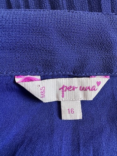 M&S Per Una Bohemian Hippie Boho Cobalt Blue Maxi Long Skirt 16 UK Summer Floaty - Picture 7 of 10
