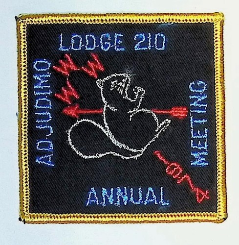 Adjudimo Lodge 210 Chief Cornstalk WV 1974 Annual Meeting Patch YEL Bdr (CB540)