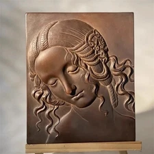 Bronze Renaissance Botticelli Classical Woman Relief Sculpture - Home Decor