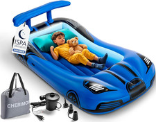 Inflatable Toddler Travel Bed with 4 Safety Bumpers  Auto Pump