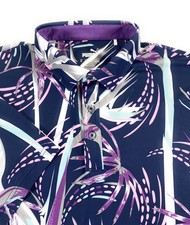 PUMA Men's MATTR Birds of Paradise Dry Cell Navy Blue Floral Golf Polo Medium