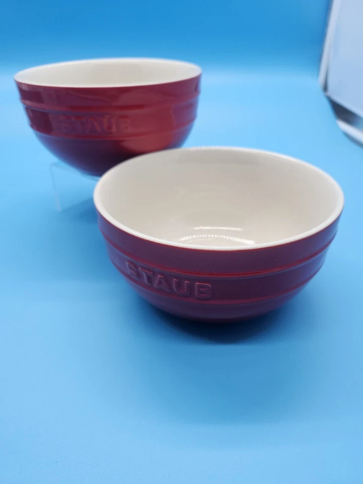 Staub Ceramic Bowls – Set of 2 – 6.5" / 1.2L – Cherry Red – New in Box - Image 3 of 4