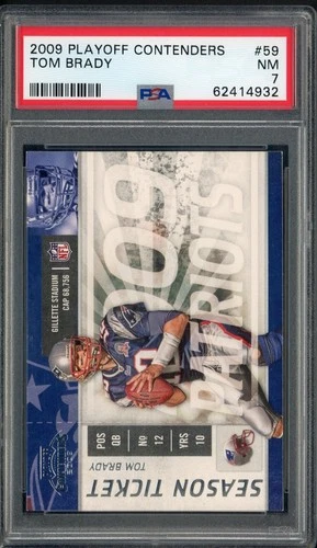 2009 Playoff Contenders #59 Tom Brady New England Patriots PSA 7 NM