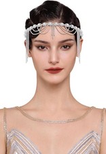BABEYOND 1920s Women's Flapper Headband - Vintage Gatsby Hairband with Pearls, 