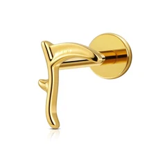 FINE4U 1PC ASTM F136 Titanium Internally Threaded Piercing Jewelry Stud 16G 6...