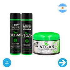 Liss Expert - Kit Alisado Vegano Shampoo  Acondicionador  Tratamiento 250ml
