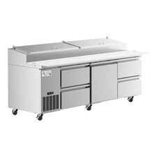 93" 1 Door Refrigerated Pizza Prep Table with 4 Drawers
