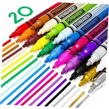  20 Oil-Based Permanent Paint Markers - Assorted Sets of 20 Pack Multicolor