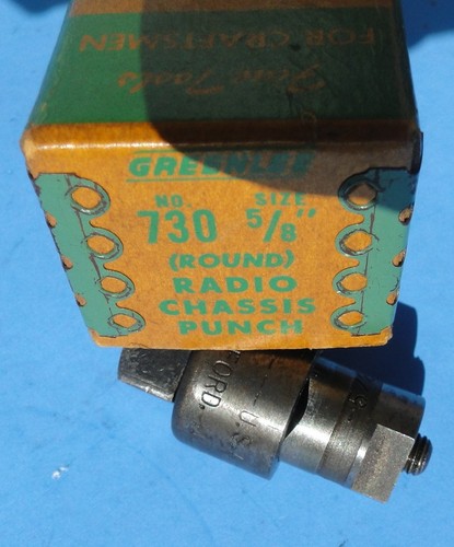Greenlee 730 Radio Chassis Knockout Punch 5/8" Round with Box .